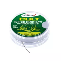   CLIMAX CULT CARP HUNTERSBRAID HEAVY SINKING HOOKLINK 20m 20lb Dark Silt