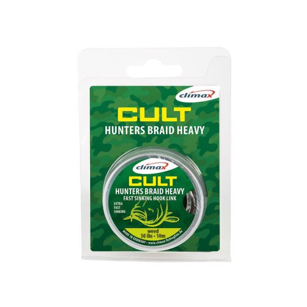 CLIMAX CULT CARP HUNTERSBRAID HEAVY SINKING HOOKLINK 20m 30lb Dark Silt