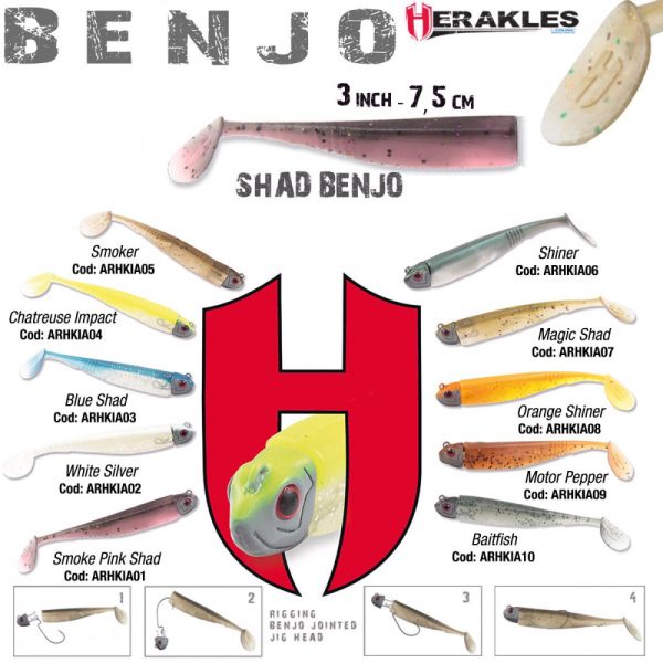 BENJO SHAD 3" 7.5cm WHITE SILVER