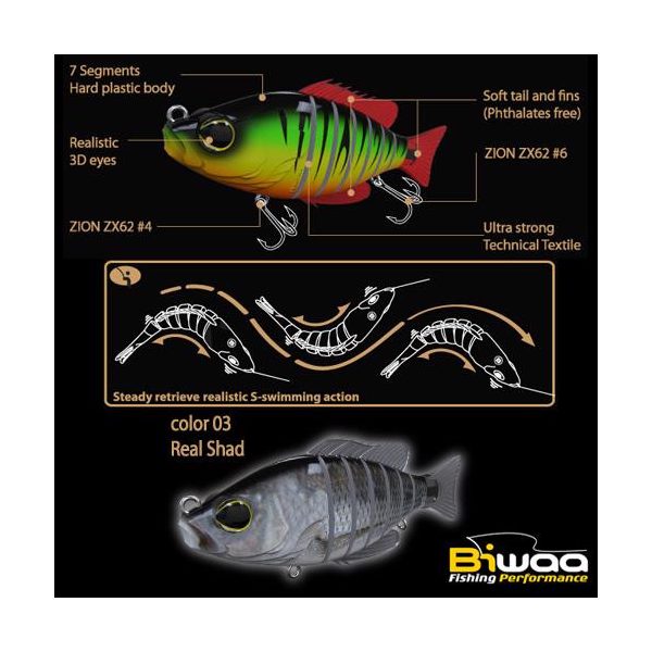 Biwaa SWIMBAIT SEVEN S4" 10cm 17gr 03 Real Shad