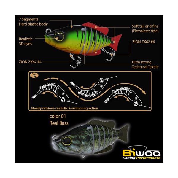 Biwaa SWIMBAIT SEVEN S5" 13cm 34gr 01 Real Bass