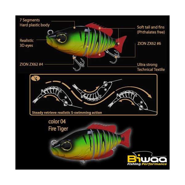 Biwaa SWIMBAIT SEVEN S6" 15cm 60gr 04 Fire Tiger