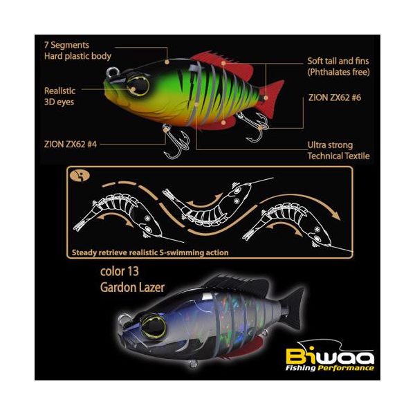 Biwaa SWIMBAIT SEVEN S5" 13cm 34gr 13 Gardon Laser
