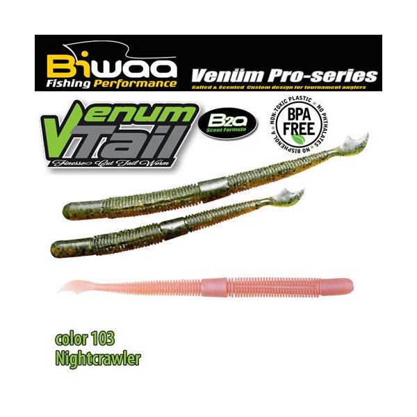 Biwaa VENUM TAIL 4" 10cm 103 Nightcrawler