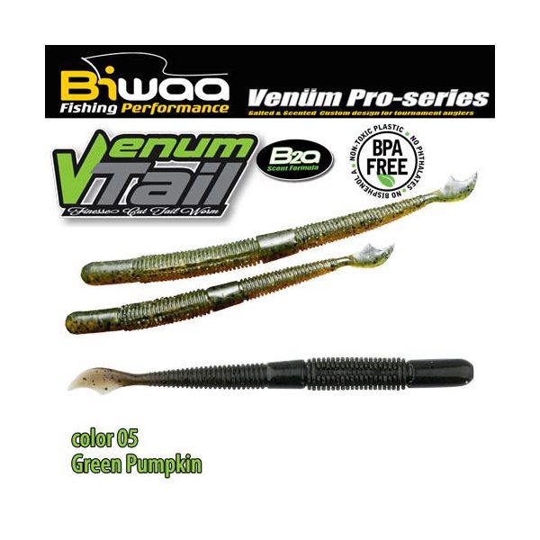Biwaa VENUM TAIL 4" 10cm 05 Green Pumpkin
