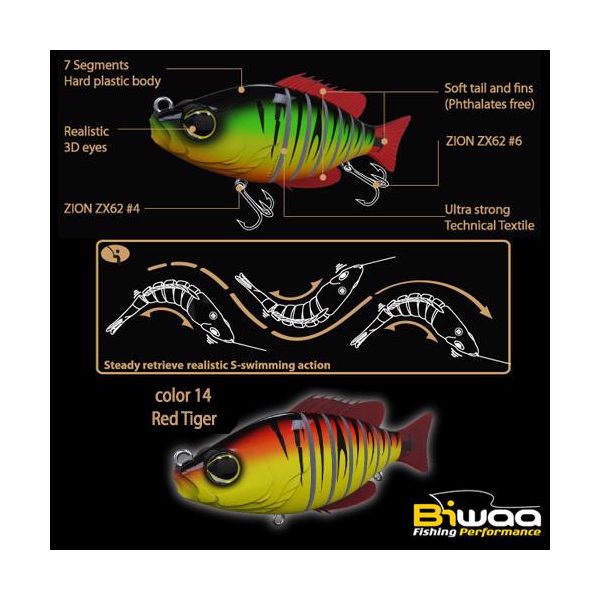 Biwaa SWIMBAIT SEVEN S6" 15cm 60gr 14 Red Tiger