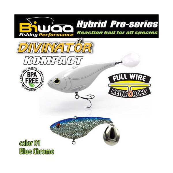 Biwaa DIVINATOR KOMPACT 50 5cm 20gr 01 Blue Chrome