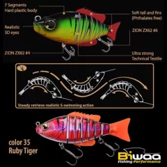 Biwaa SWIMBAIT SEVEN S4" 10cm 17gr 35 Ruby Tiger