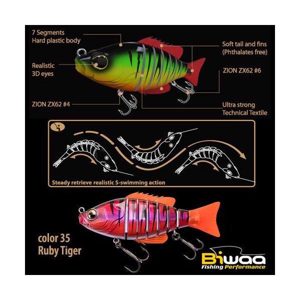 Biwaa SWIMBAIT SEVEN S4" 10cm 17gr 35 Ruby Tiger