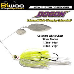   Biwaa SPINNERBAIT DOGON 1/2oz 14gr 01 White Chart-Silver Blades