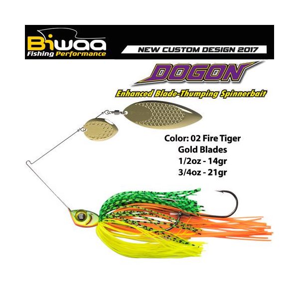 SPINNERBAIT DOGON 1/2oz 14gr 02 Fire Tiger-Gold Blades