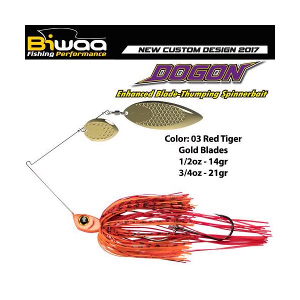 SPINNERBAIT DOGON 1/2oz 14gr 03 Red Tiger-Gold Blades