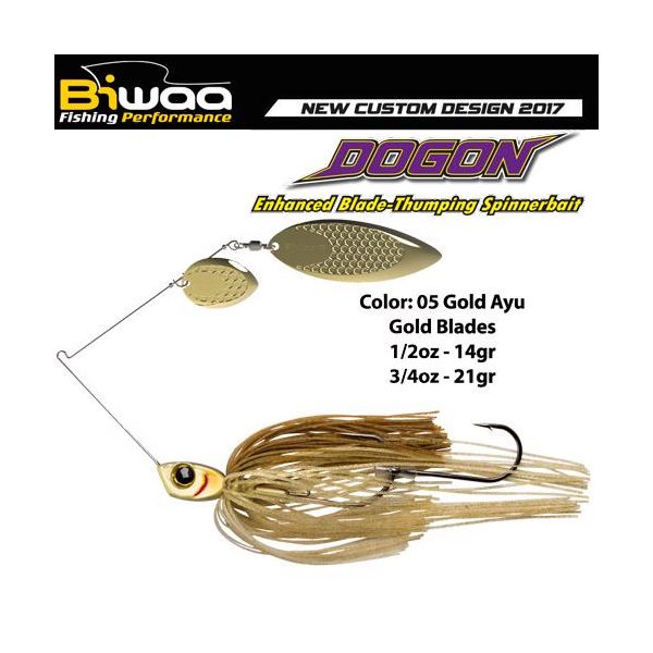 SPINNERBAIT DOGON 1/2oz 14gr 05 Gold Ayu-Gold Blades