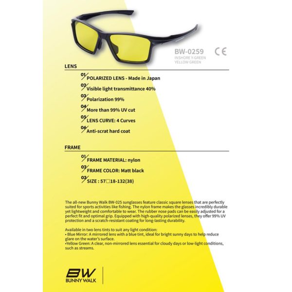 NAPSZEMÜVEG POLARIZÁLT BUNNY WALK Yellow-Green