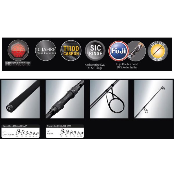 SPORTEX ESCALADE CARP 12FT 3.25lbs Sic Heptacore Blank