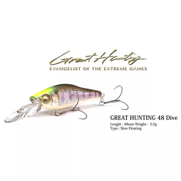 MEGABASS GREAT HUNTING GH48 DIVE SF 48mm 3.2gr LZ CHART BACK YAMAME