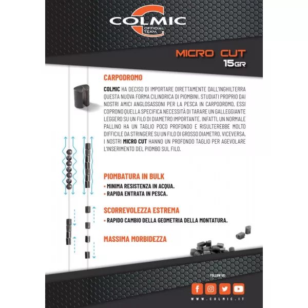 COLMIC MICRO CUT HENGER ÓLOM 15gr #3 0.25gr