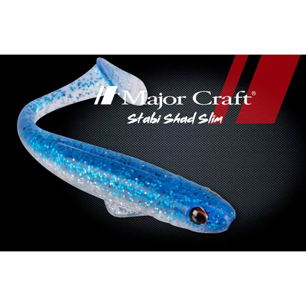 MAJOR CRAFT STABI SHAD SLIM 4" 10.2cm #002 Blue Silver
