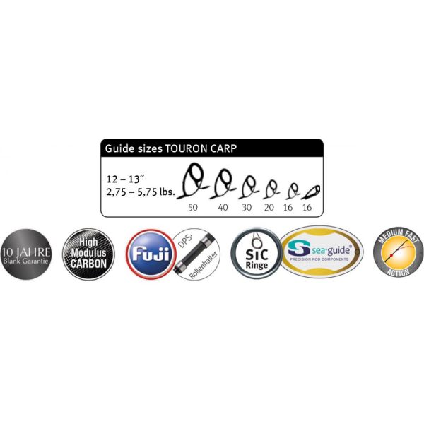SPORTEX TOURON CARP 12FT 3.66M 3.25lbs Sic 4 részes