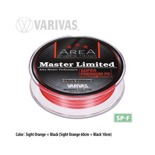 VARIVAS TROUT AREA MASTER LIMITED PE 75m #0.15 4.5lb SIGHT ORANGE