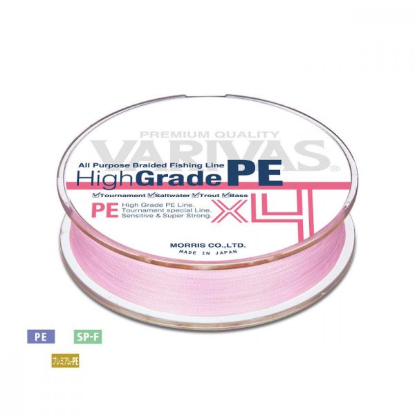 VARIVAS HIGH GRADE PE X4 MILKY PINK 100m #0.6 0.128mm 10lb