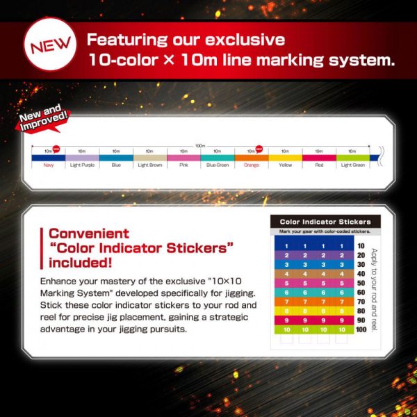 VARIVAS AVANI JIGGING 10x10 MAX PE X9 200m #1.2 0.185mm 25lb 10mx10 Marking Color