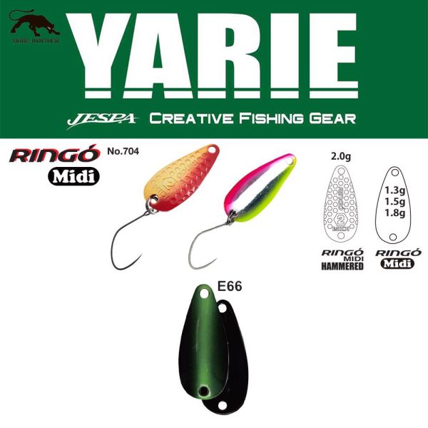 Yarie Jespa YARIE 704 RINGO MIDI HAMMERED 2.0gr E66 Fits Green