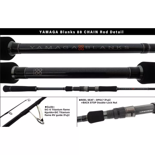 Yamaga Blanks 88 CHAIN 2.65m 8-40gr Fuji SIC-S Titanium
