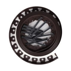   Kerti ágyásszegély szett flex barna 4 cm x 10 m 20 db leszúrótüskével