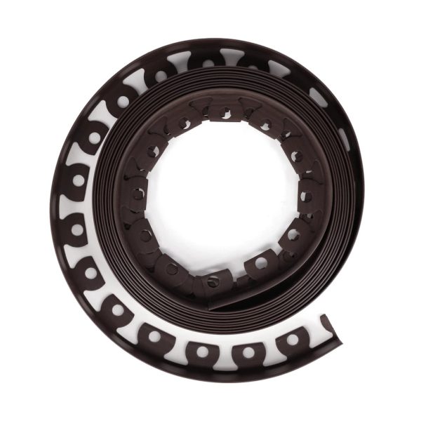 Kerti ágyásszegély szett flex barna 4 cm x 10 m 20 db leszúrótüskével