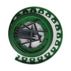   Kerti ágyásszegély szett flex zöld 4 cm x 10 m 20 db leszúrótüskével