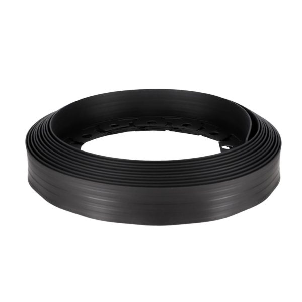 Kerti ágyásszegély szett flex fekete 5 cm x 10 m 20 db leszúrótüskével