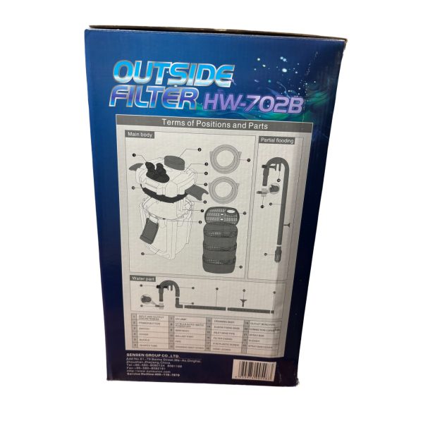 SunSun HW-703B külső akvárium szűrő 1400 l/h + 9W UV-C lámpa