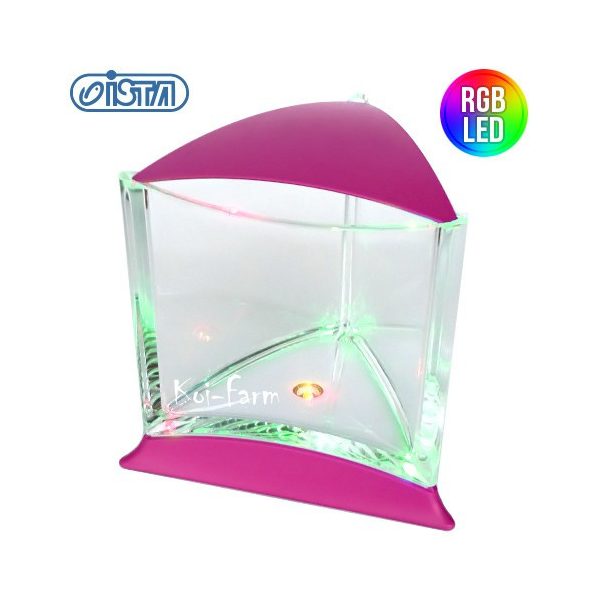 Mini akvárium színváltó LED világítással - pink