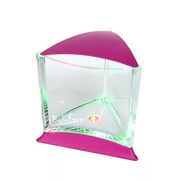 Mini akvárium színváltó LED világítással - pink