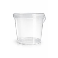 3 literes vödör tetővel és füllel - víztiszta