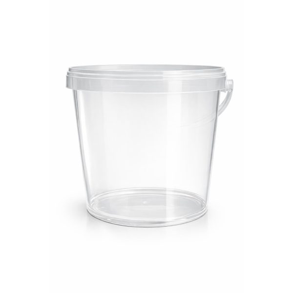 5 literes vödör tetővel és füllel - víztiszta