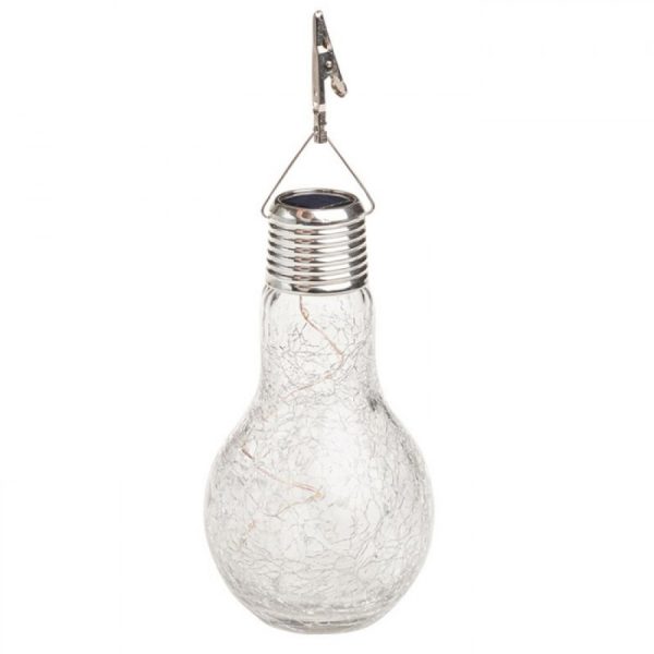 Crackle Glass Hanging Lightbulb Körte alakú solar világítás