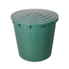   Esővízgyűjtő ECOTANK zöld, kerek 500 L, tetővel, csappal