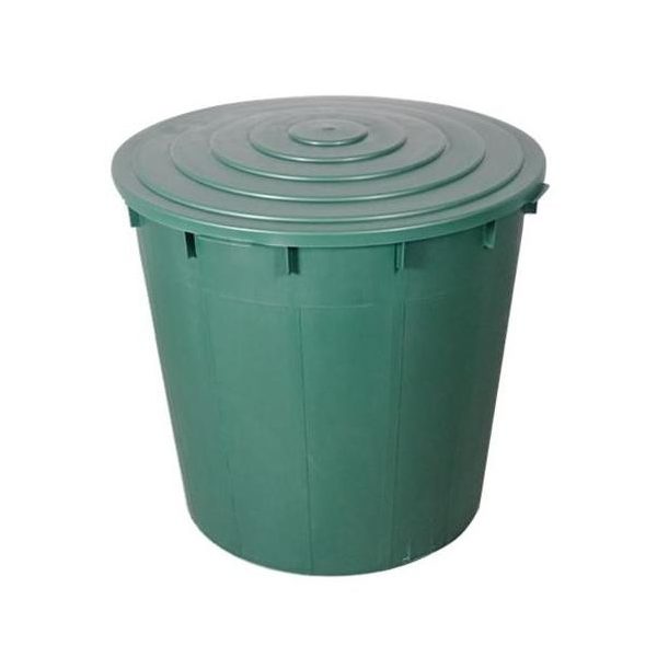 Esővízgyűjtő ECOTANK zöld, kerek 500 L, tetővel, csappal