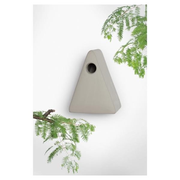 NINA kerámia fészkelő odú szürke - kézzel készített 12,3x16x21