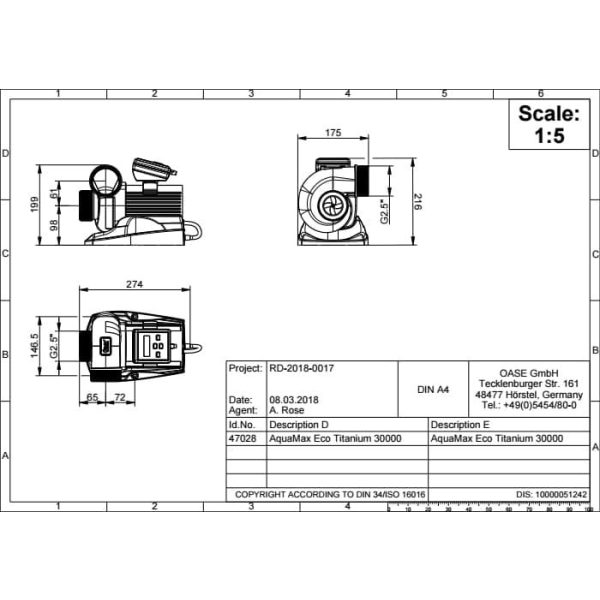 Oase AquaMax Eco Titanium 31000 szivattyú