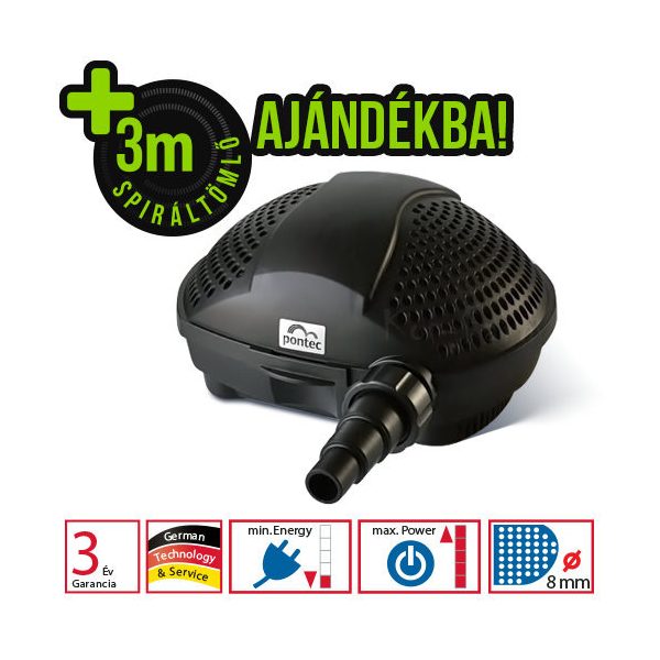 Pontec Pondomax Eco 11000 + 3m sp. tömlő szűrőtápláló és patak szivattyú