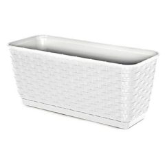 Balkonláda rattan, TARTÓVAL (fehér) DRL400PW