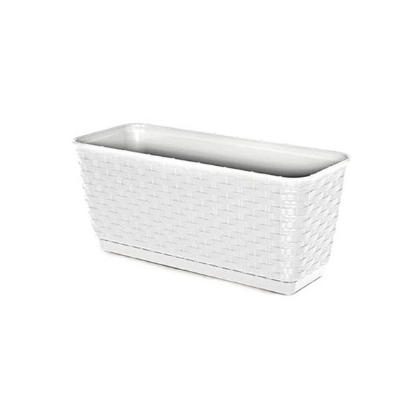 Balkonláda rattan, TARTÓVAL (fehér) DRL400PW