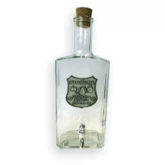 Üveg, csapos kocka 1 literes - ón cimkés