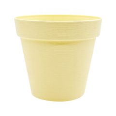 Agyag kaspó SÁRGA+garden felirat