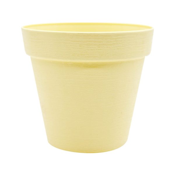 Agyag kaspó SÁRGA+garden felirat