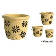 Agyag HORDÓ SZETT FEHÉR alap/ ZÖLD virág