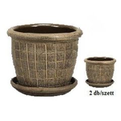 Agyag cserép+alátét BARNA szett